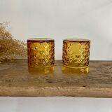 6 Pernod amber glasses