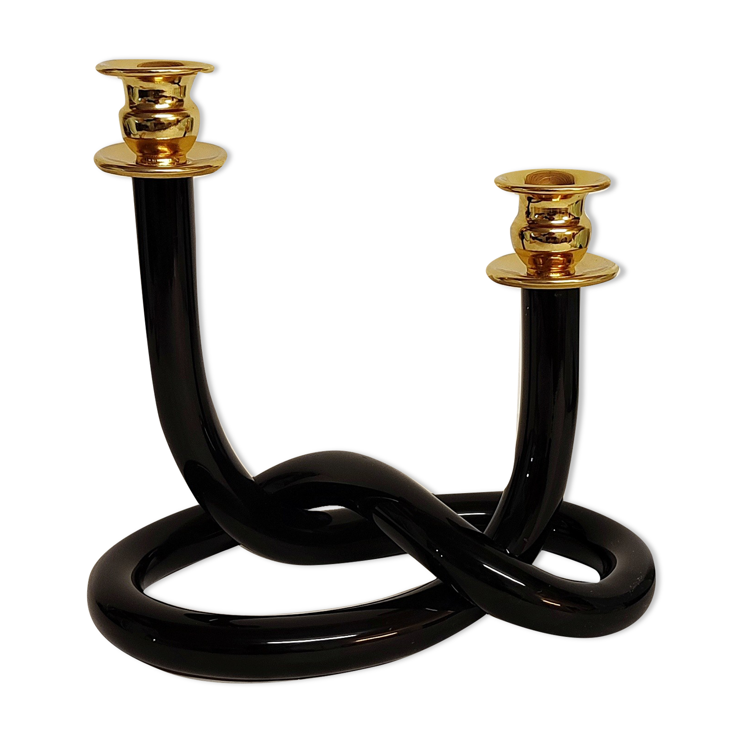 Candelabra "Dorothy Thorpe" in black lucite. USA 1960s.