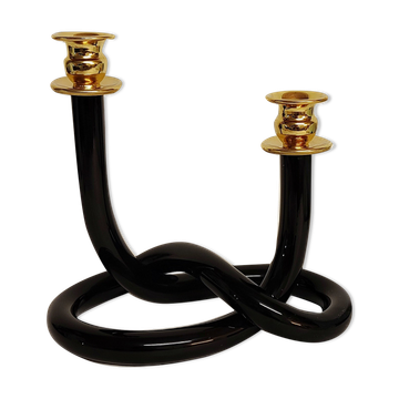 Candelabra "Dorothy Thorpe" in black lucite. USA 1960s.