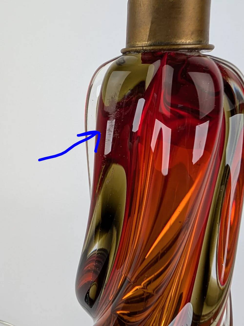 Lampe de table en verre d'uranium Murano, années 1950