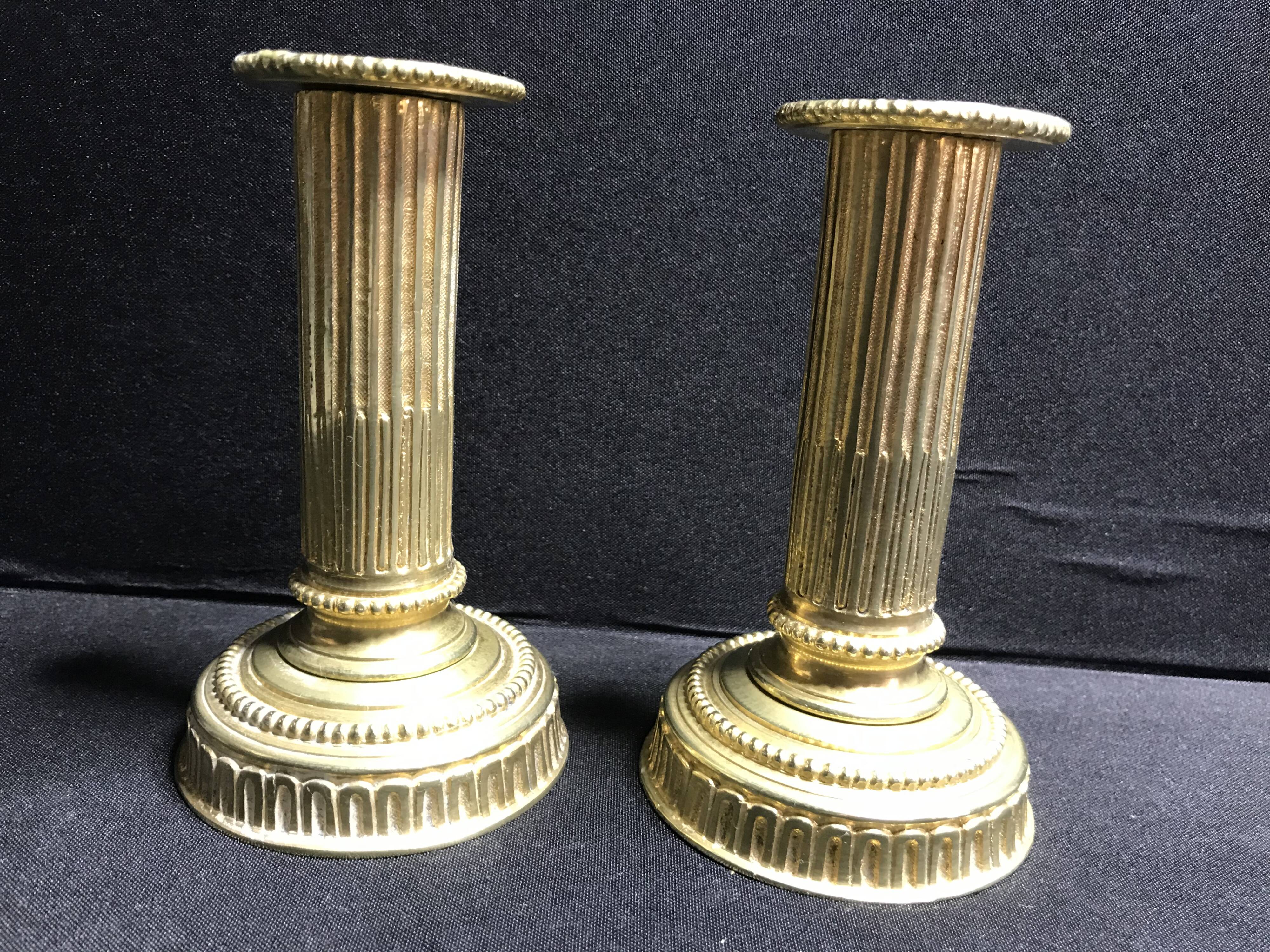 1410 Small candlesticks (2) - Louis XVI bronze