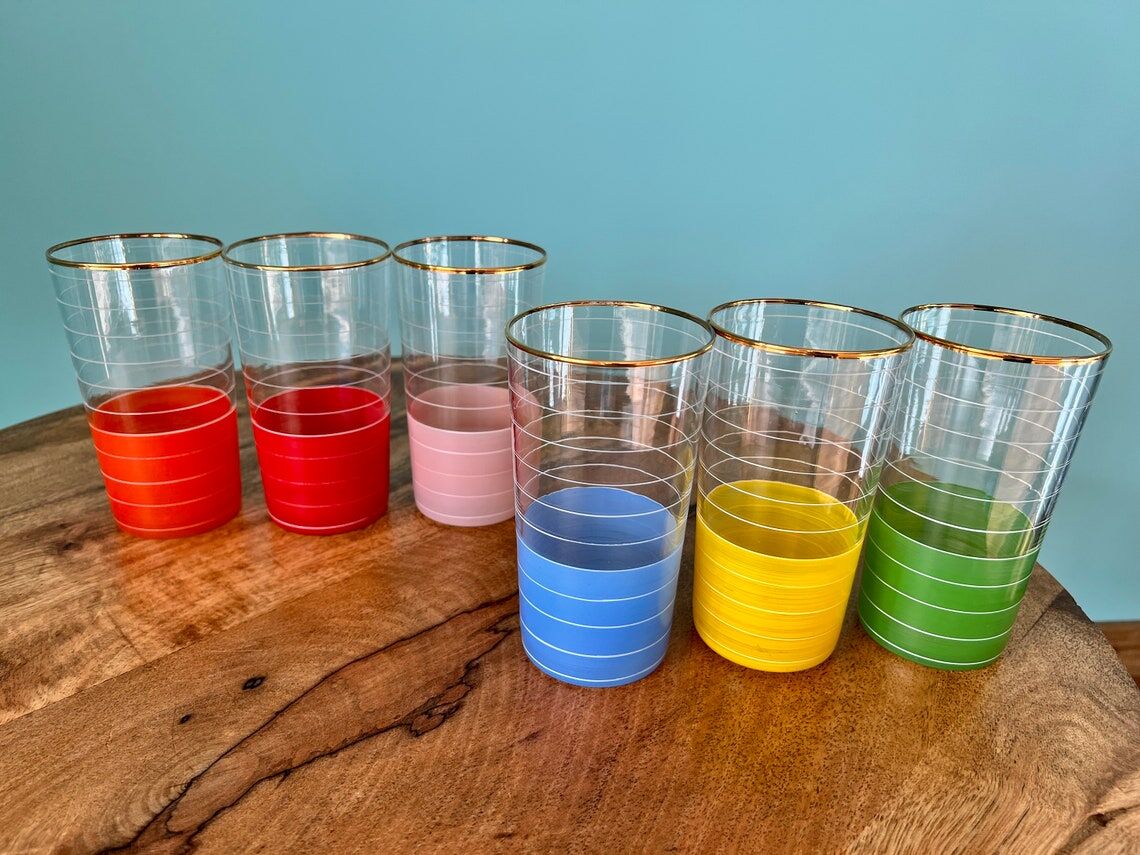 Verres à liqueur et à vin vintage des années 1960