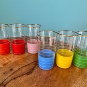 Vintage liqueur and wine glasses from the 1960s