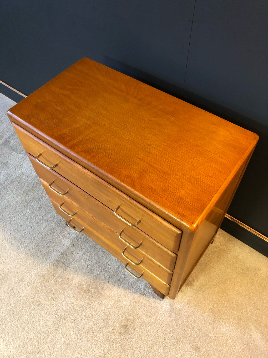 Blond wood chest of drawers circa 1960