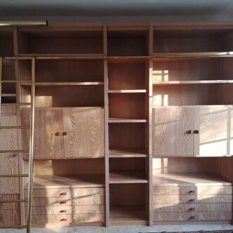 Limed oak bookcase