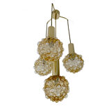 Vintage suspension lamp Limburg, Bubble Glass & Brass, 70s
