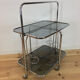 70s chrome folding dessert, smoked glass bar
