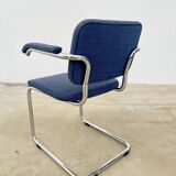 Paire fauteuils Marcel Breuer B64 Knoll tissu bleu