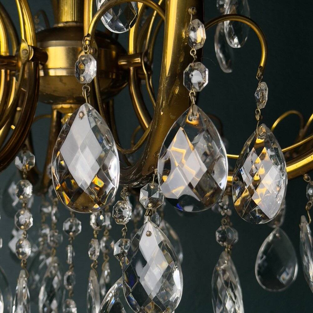 Vintage crystal chandelier, Italy, 1950s