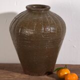 Petit vase ancien vert olive (c.1900)