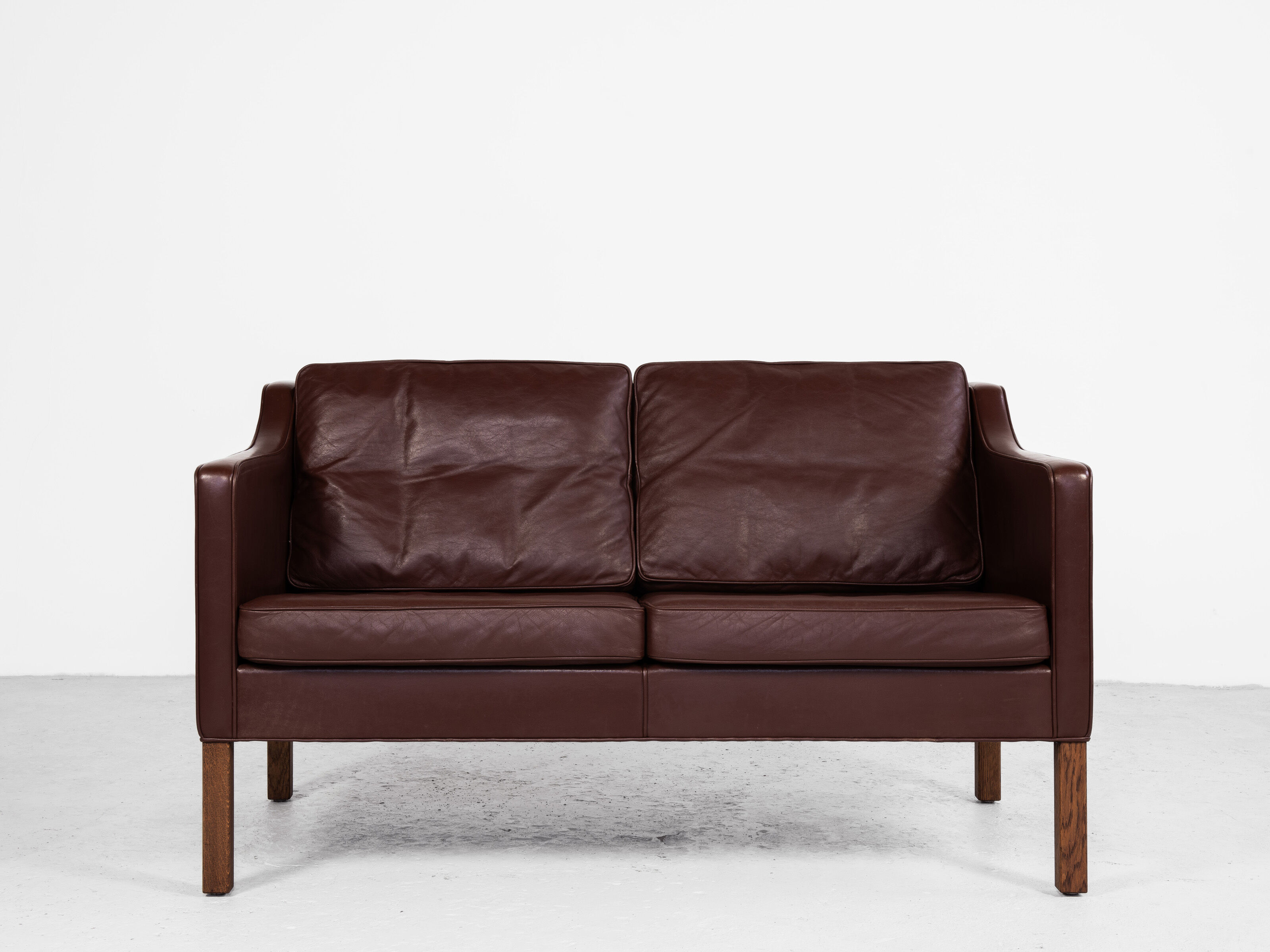 Danish 2-seater sofa in leather by Børge Mogensen for Fredericia