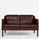 Danish 2-seater sofa in leather by Børge Mogensen for Fredericia