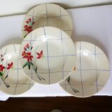 4 vintage Niderviller soup plates, Saumur model 220502