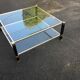 Pierre Vandel two-tier coffee table in lacquered metal and glass