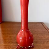 Red opaline vase from the 50s and 60s