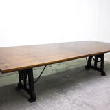 Walnut industrial table, 1950s
