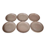 6 Old Vintage Stoneware Coasters