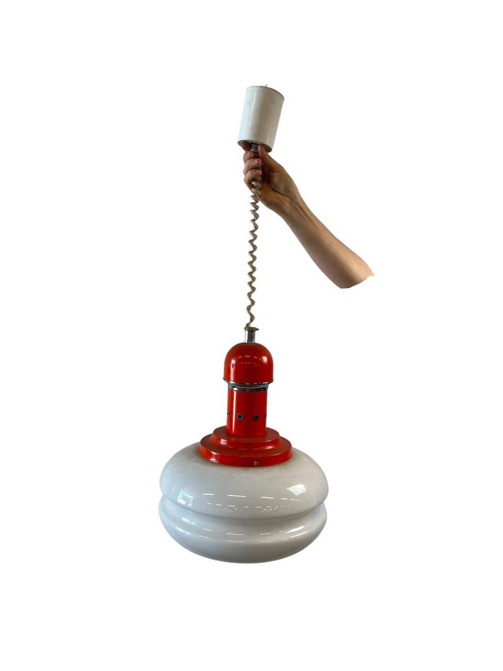 Orange vintage style spatial suspension/lustre.