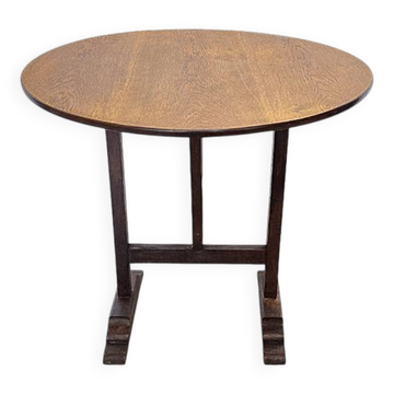 Antique French Oak Vigneron Side Table, early 1900s