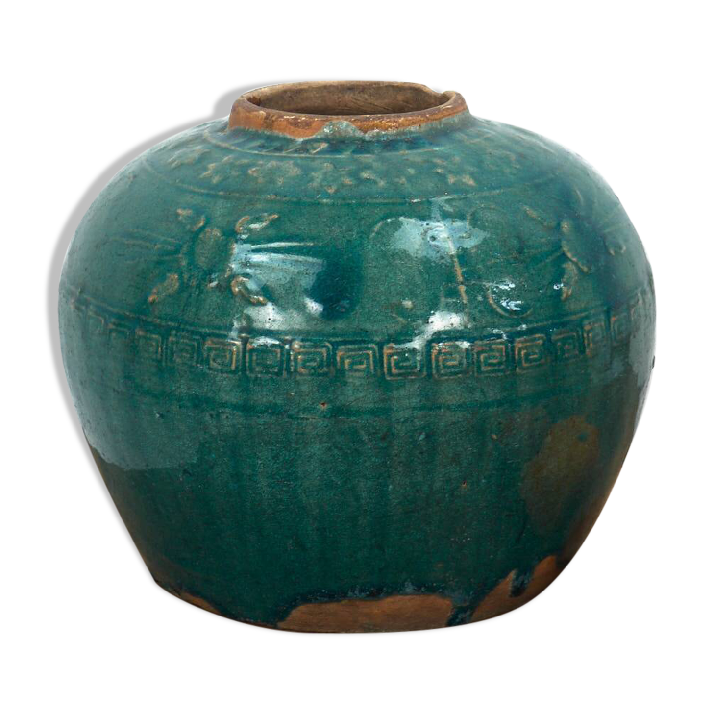 Antique emerald green ceramic vase (c.1820)