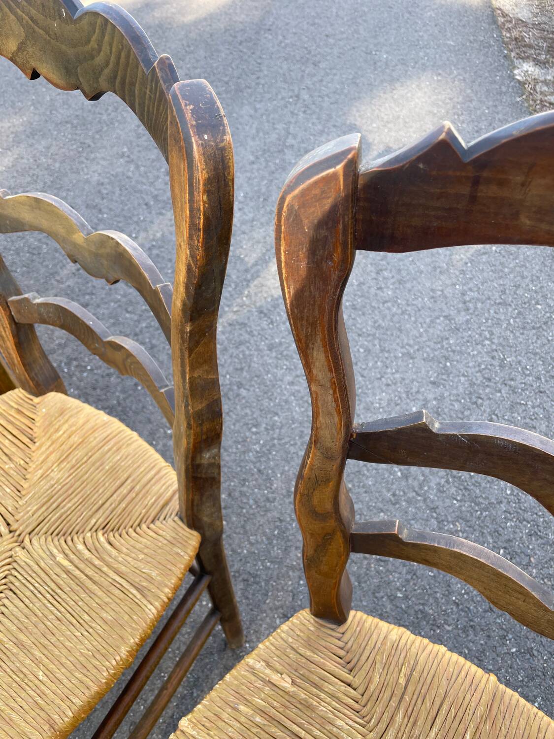4 chaises paillées de campagne en bois