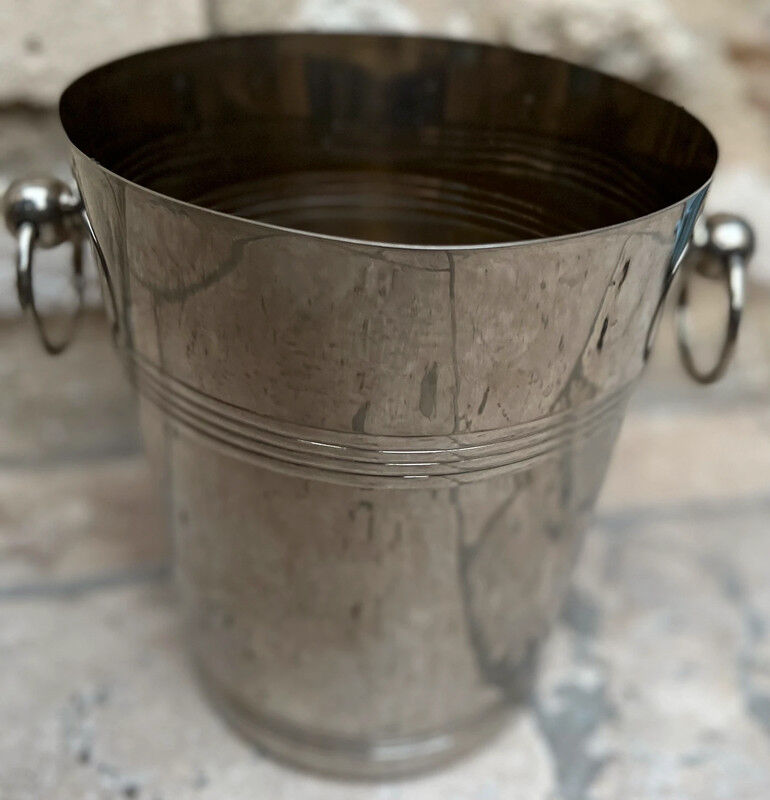 Silver metal champagne bucket