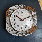 Vintage silent wall clock pendulum 60s "Silvoz black and white"