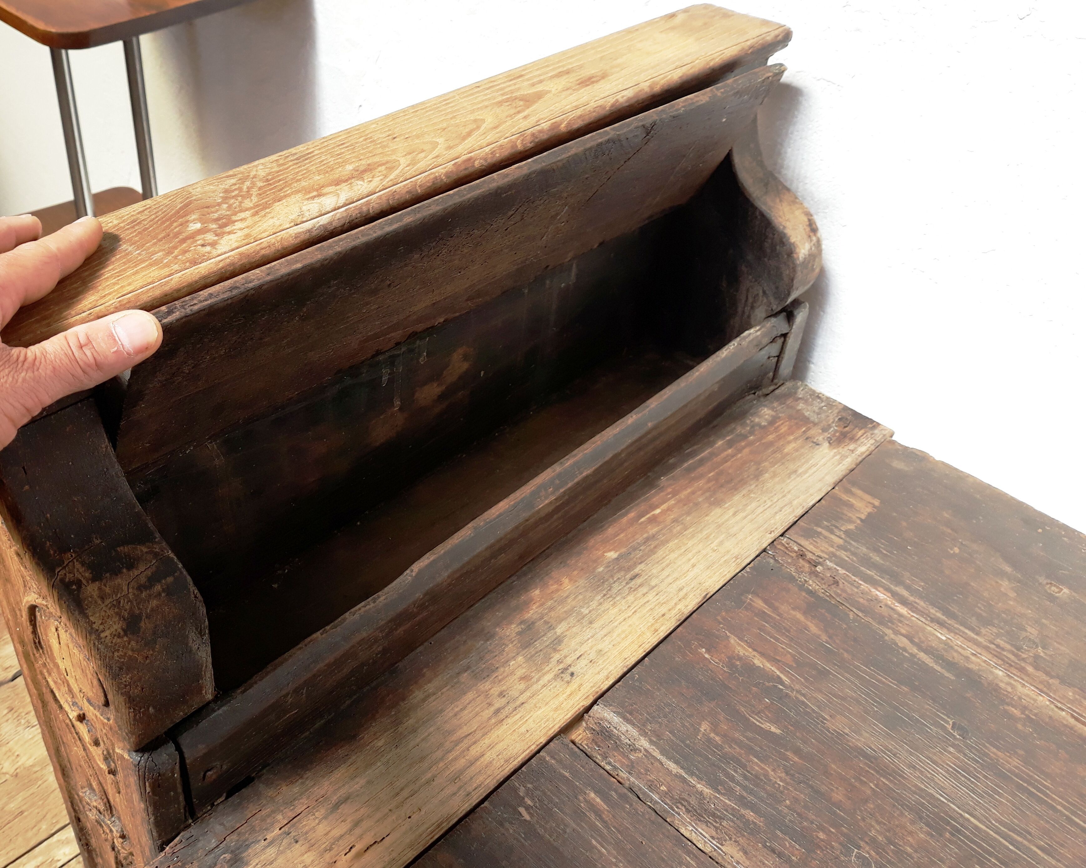 Church bench wooden chest 18th