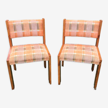 Vintage fabric and wood chairs