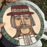 Large decorative dish Monsieur Mustache