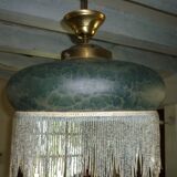 Pendant lamps in polished glass with bead fringe, Ø 40 cm