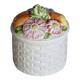 Vintage ceramic candy box with braided and slip
