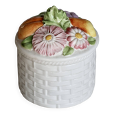 Bonbonnière vintage céramique tressée et barbotine