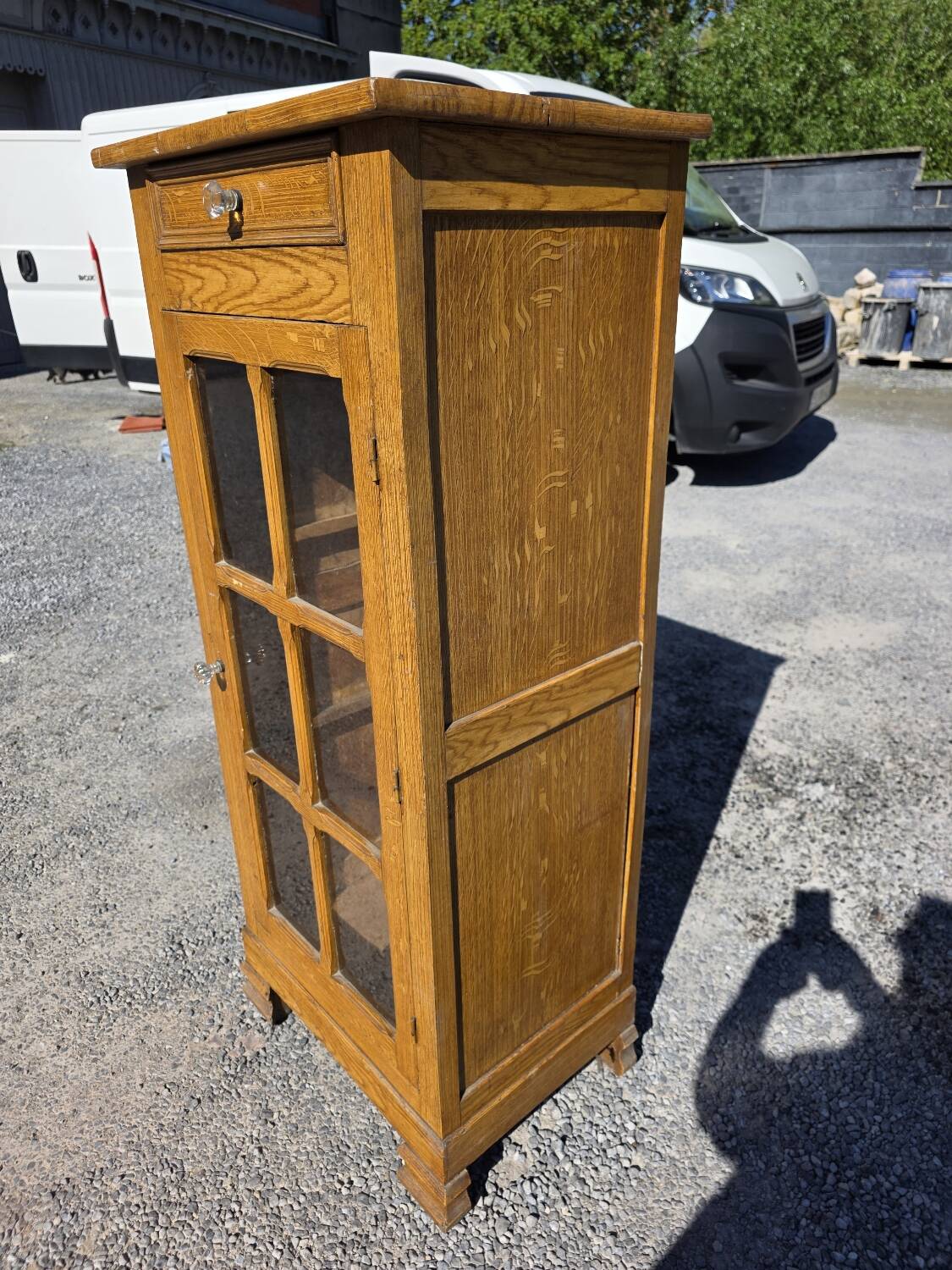 Louis Philippe style antique buffet with glass doors