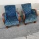 Paire de fauteuils art déco tissu bleu