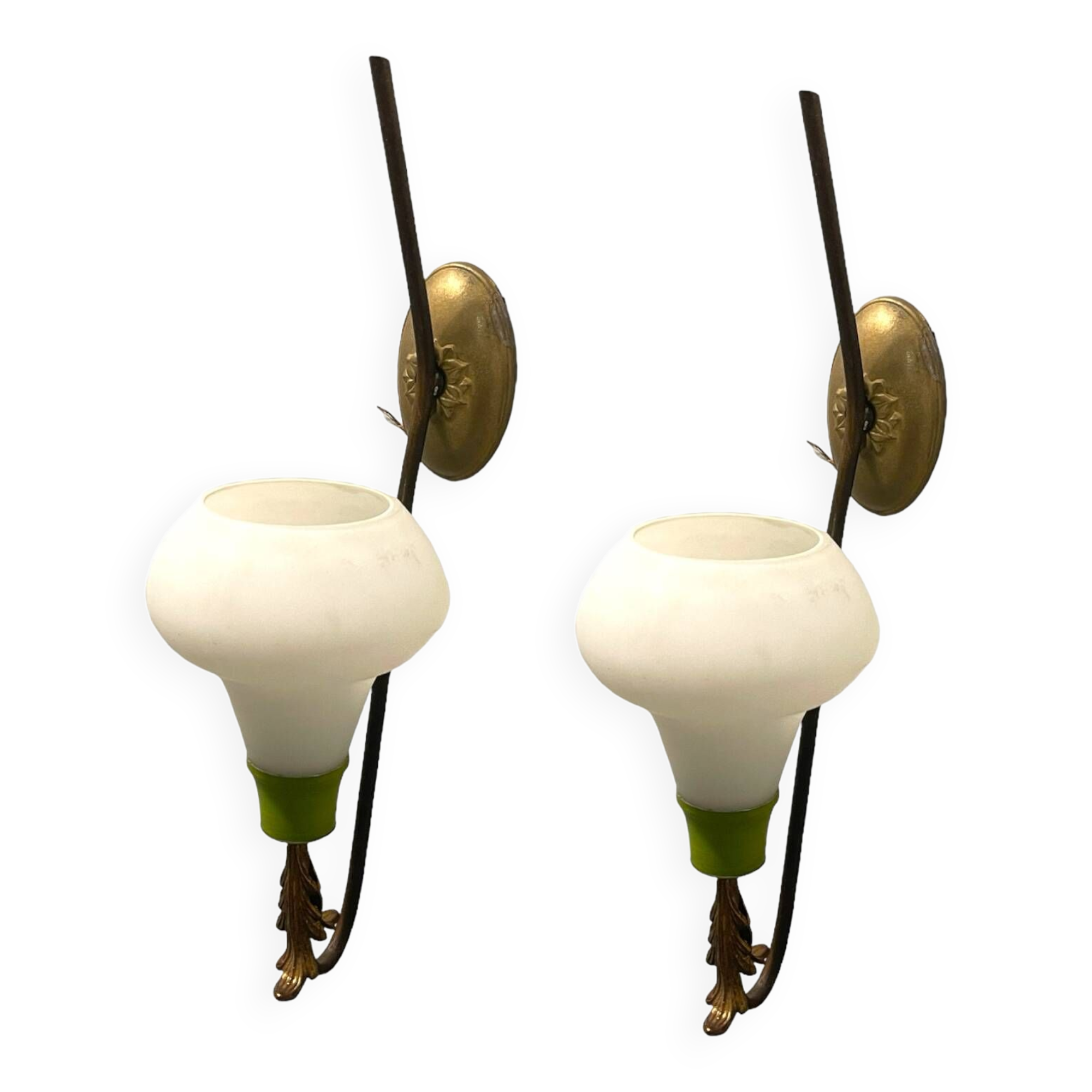 Vintage Italian Opaline Sconces Set of 2