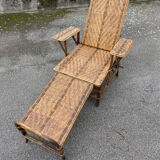 Wicker chaise longue