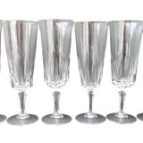 6 cut crystal champagne flutes