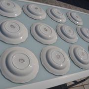 12 assiettes creuses vertes "l'amandinoise"
