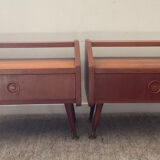Pair of Scandinavian teak bedside tables from the 60s-70s