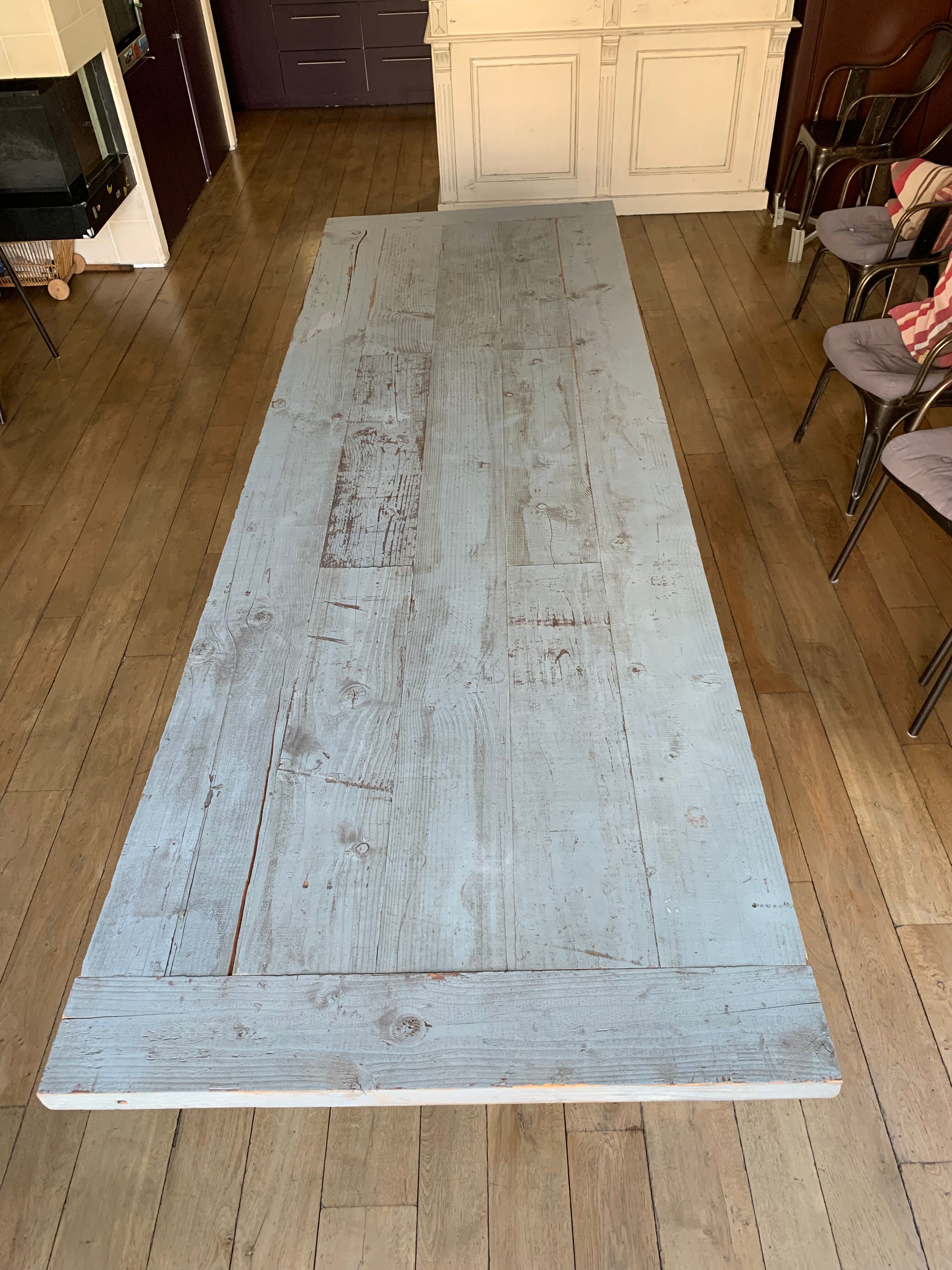 Industrial table for 10/12 people authentic