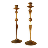 Contemporary brass candlesticks.