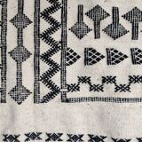 Moroccan carpet kilim white and black, 240x150 cm