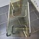 Coffee table with chrome base and smoked glass from the 70s