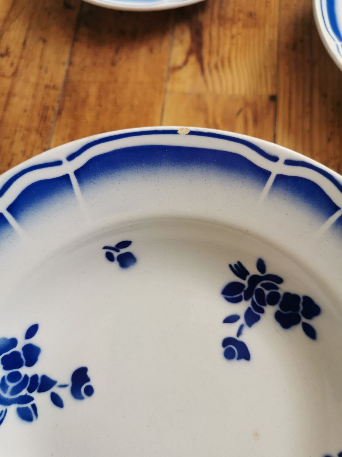 Blue Badonviller retro hollow plates