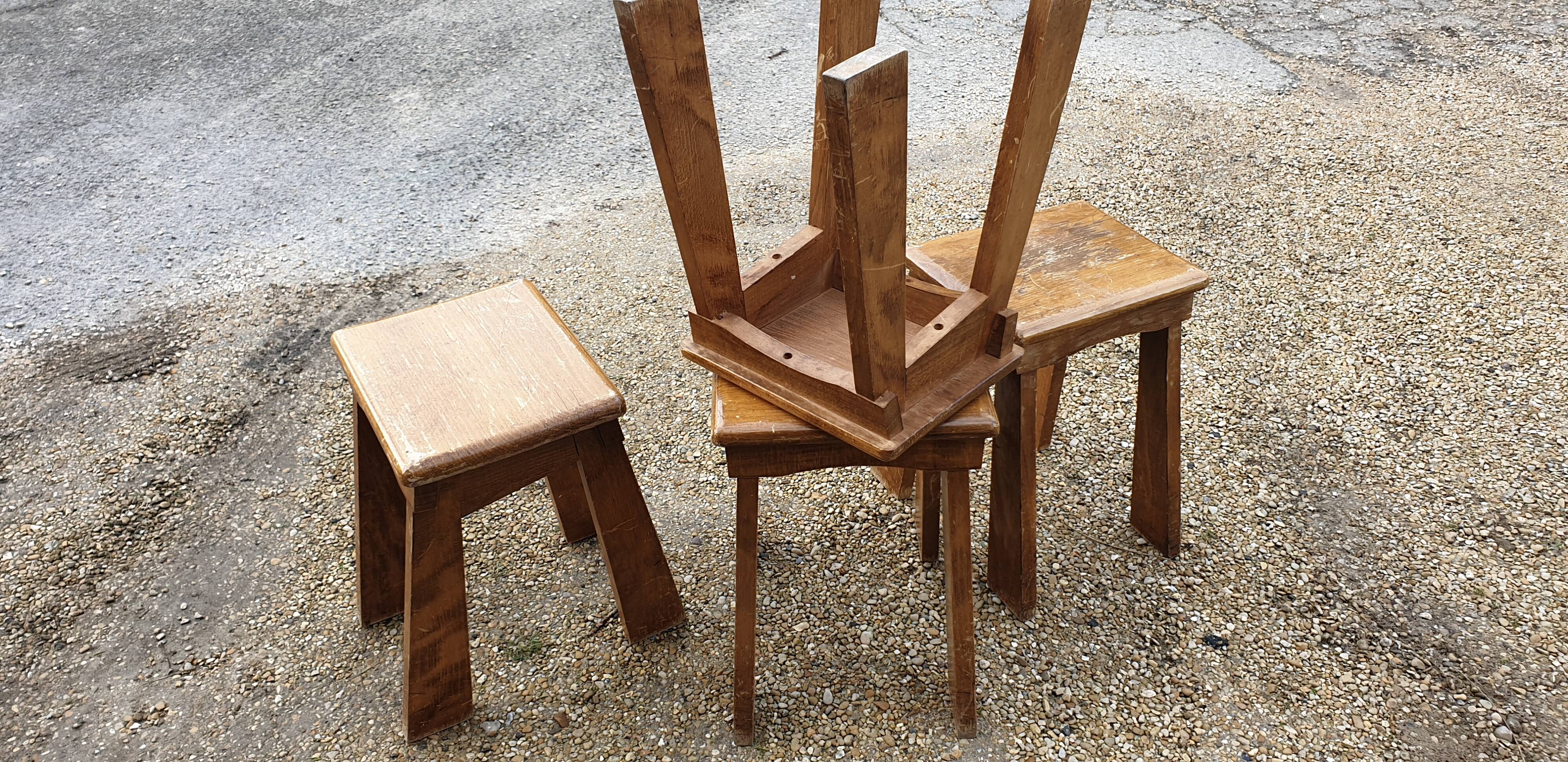 4 tabourets bas desing  années 50