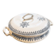 Antique soup tureen in white and blue earthenware – Vintage / Country style