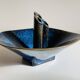 Vase céramique bleue vintage