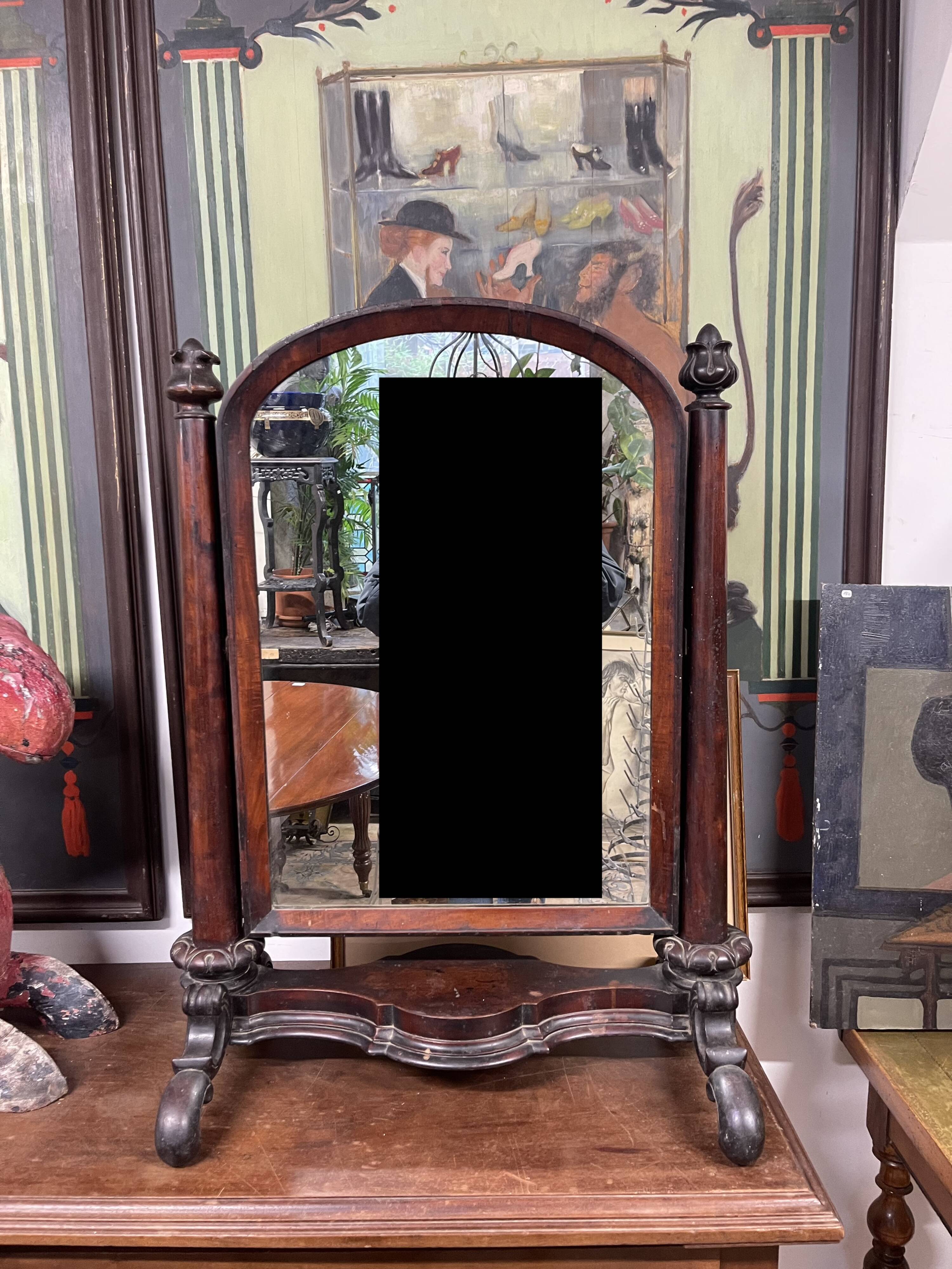 Psyche mirror in mahogany