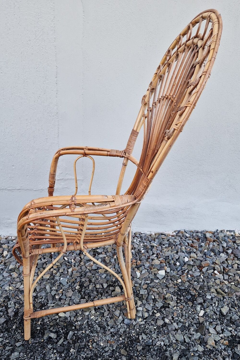 Emmanuelle style rattan wicker armchair